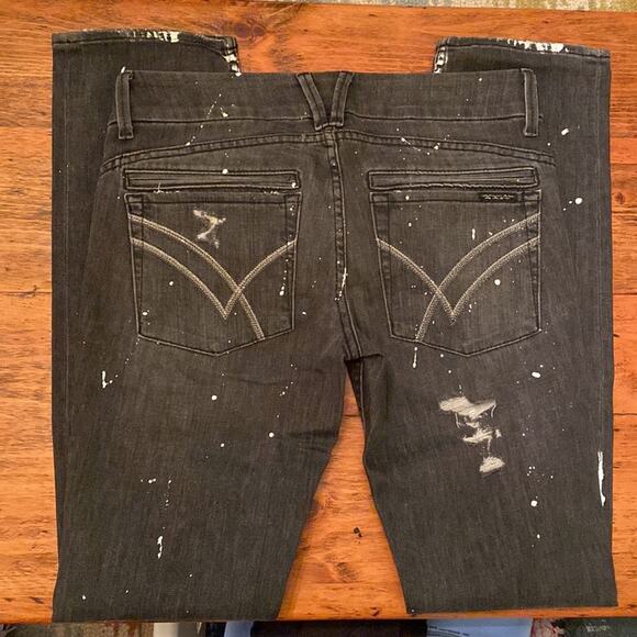 William Rast Savoy Skinny Distressed Black Jeans sz 29 NWOT - Picture 2 of 16